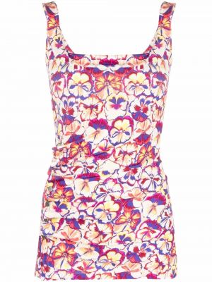 Blomstret tank top ermeløs med print Paco Rabanne