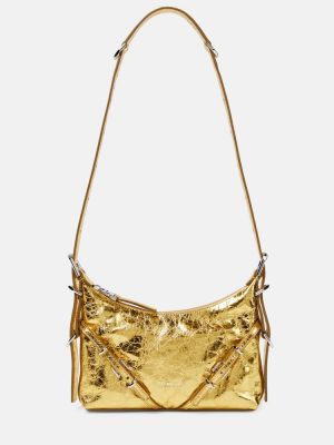 Kožna torba za preko ramena Givenchy zlatna