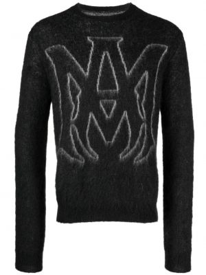 Sweter z nadrukiem z okrągłym dekoltem Amiri czarny