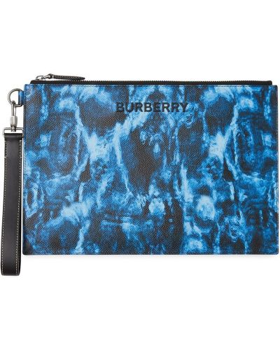 Bolso clutch con estampado Burberry azul