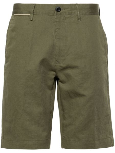Pantalon chino brodé en lin Incotex vert