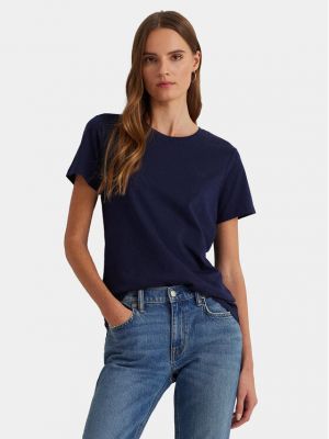 Relaxed fit marškinėliai Lauren Ralph Lauren mėlyna