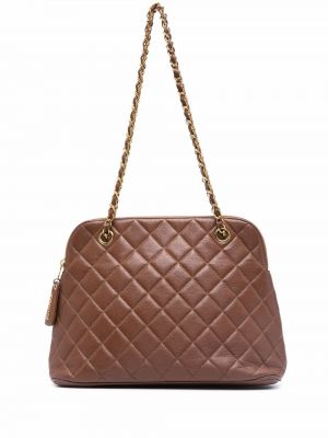 Pikowana torba na ramię Chanel Pre-owned, brązowy
