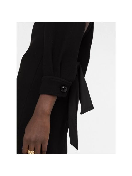 Vestido largo de lana Saint Laurent negro