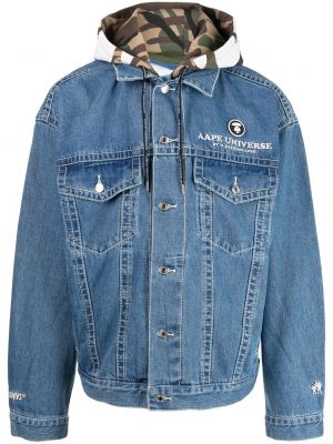 Jeansjacke mit stickerei Aape By *a Bathing Ape® blau