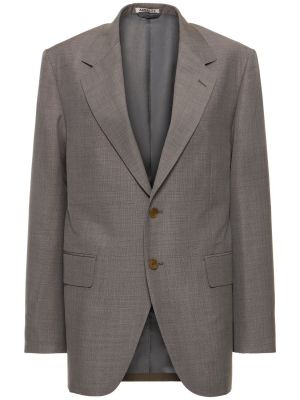 Volnena jakna s tropskim vzorcem iz moherja Auralee siva
