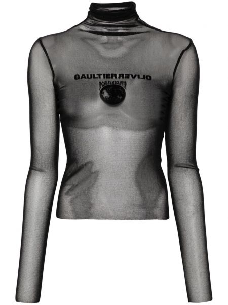 Haut long en mesh Jean Paul Gaultier noir