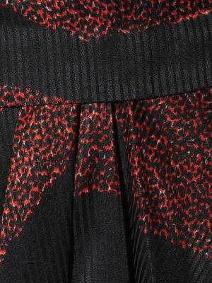 Svilena midi haljina s printom Isabel Marant crna