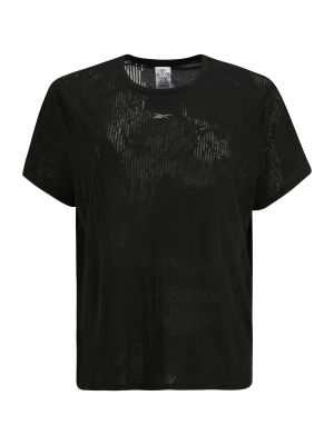Viskózové bavlnené priliehavé športové tričko Reebok Sport - čierna