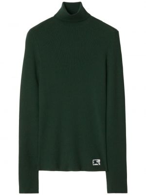 Vilnonis megztinis Burberry žalia