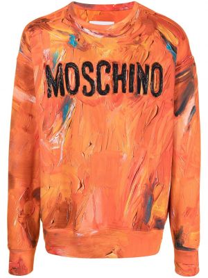 Sudadera con cuello redondo de cuello redondo Moschino naranja