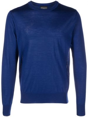 Вълнен пуловер Emporio Armani синьо