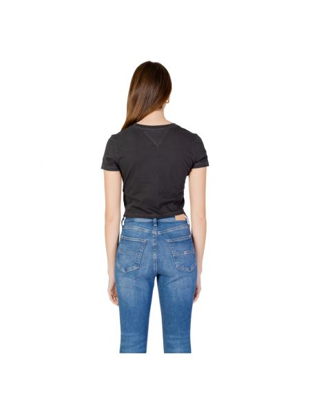 Camiseta de algodón Tommy Jeans negro