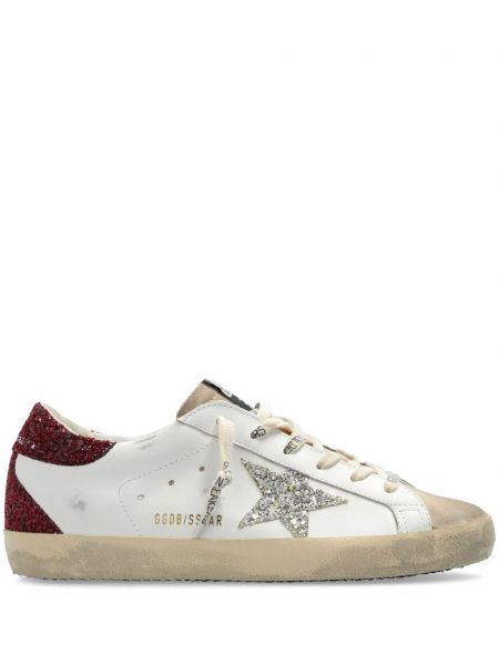 Baskets en cuir effet usé à motif étoile Golden Goose