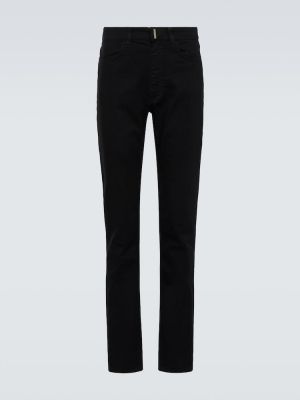 Pantaloni slim fit din bumbac Givenchy negru