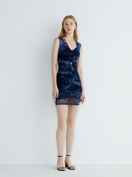 Mini vestido con estampado Guess azul