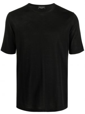Kokvilnas t-krekls Roberto Collina melns