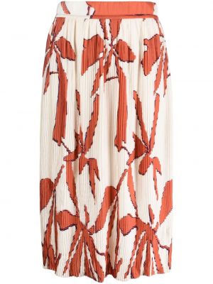Plisovaná sukňa s potlačou s abstraktným vzorom Ba&sh hnedá