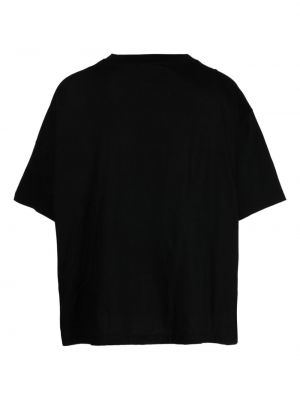 Bavlněné tričko s kulatým výstřihem Fumito Ganryu černé