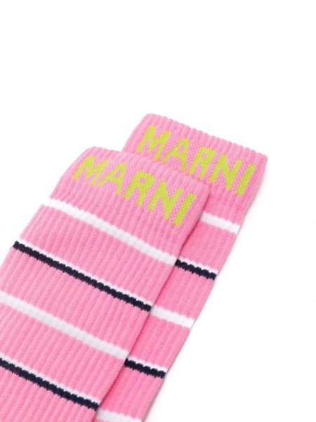 Pletené bavlněné ponožky Marni růžové