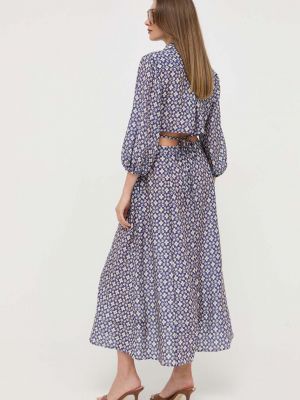 Dlouhé šaty Bardot fialové