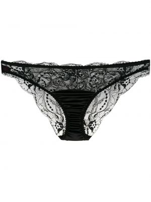 Tanga à fleurs en dentelle Fleur Of England noir