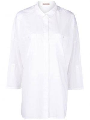 Хлопковая рубашка оверсайз 12 Storeez, белая