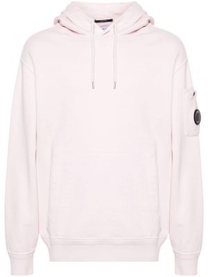 Pamučna hoodie s kapuljačom C.p. Company ružičasta