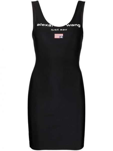 Vestido sin mangas de cuello redondo Alexanderwang.t negro