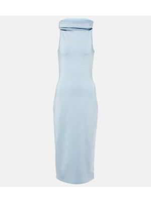 Μίντι φόρεμα με κουκούλα από ζέρσεϋ Alaia μπλε