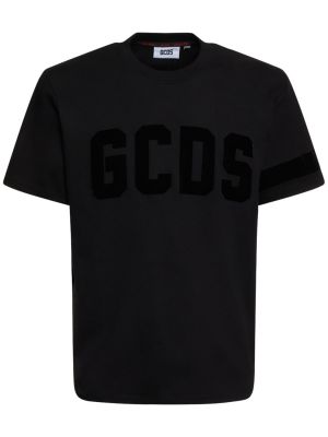 Bavlněné tričko jersey Gcds černé