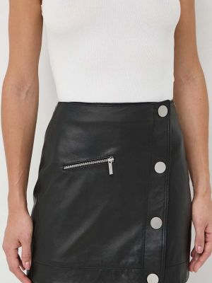 Kožená sukně Armani Exchange černé