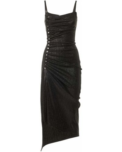 Drapované džerzej mini šaty Paco Rabanne čierna