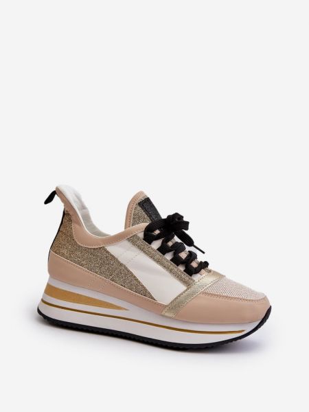 Éksarkú platform talpú sneakers Kesi aranyszínű