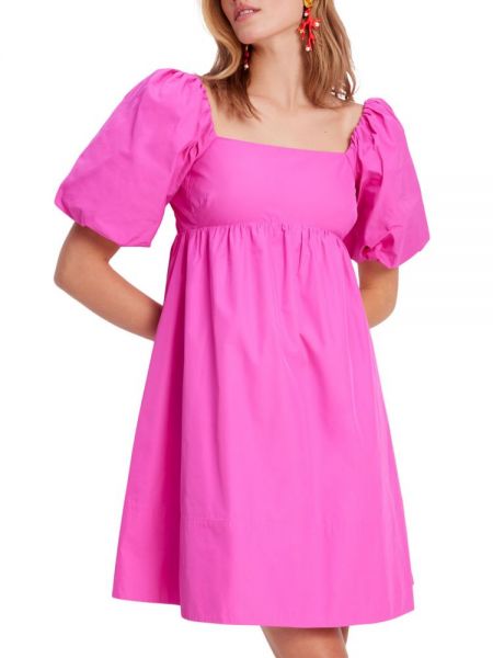 Платье мини с тропическим принтом с пышными рукавами Kate Spade New York розовое