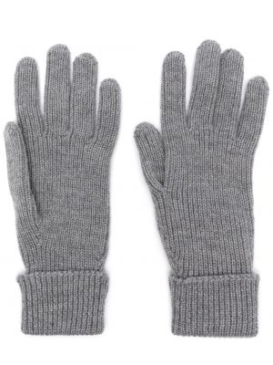 Pletené vlnené rukavice Woolrich sivá