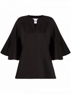 Ruffle bluse Jil Sander svart