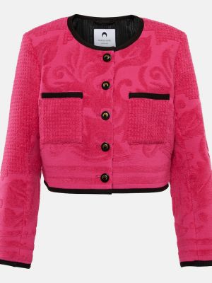 Jacquard pamučna jakna Marine Serre ružičasta