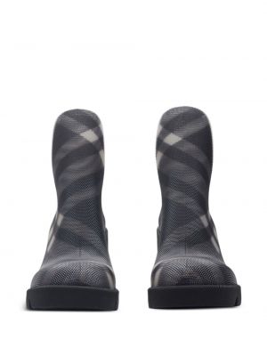 Kostkované kotníkové boty Burberry šedé