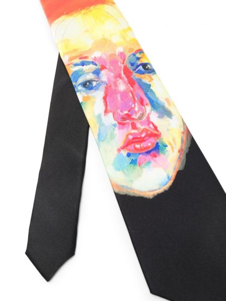 Zīda kaklasaite ar apdruku Kidsuper melns