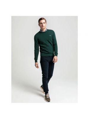 Jersey de lana de tela jersey de cuello redondo Gant verde