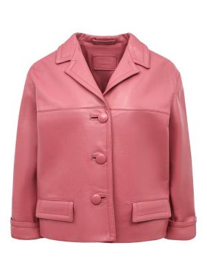 Кожаная куртка Prada розовая