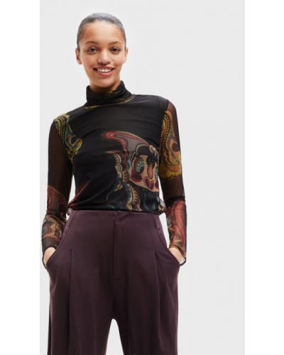 Desigual Blúz MONSIEUR CHRISTIAN LACROIX Friends 22WWTK39 Fekete Slim Fit