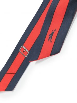 Hedvábný šál s potiskem Longchamp červený