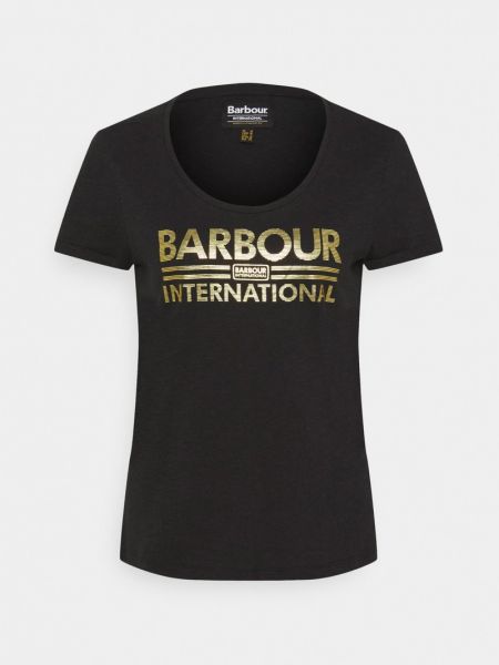 Koszulka z nadrukiem Barbour International czarna