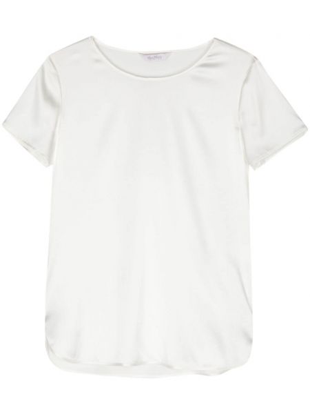 Saténové tričko Max Mara biela