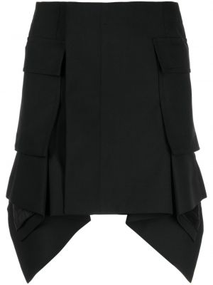 Mini suknja s draperijom Sacai crna