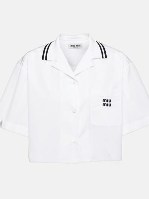 Bombažna srajca Miu Miu bela