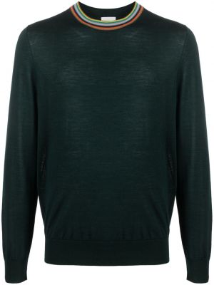 Пуловер на райета с кръгло деколте Paul Smith зелено