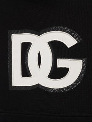 Hoodie di cotone in jersey Dolce & Gabbana nero